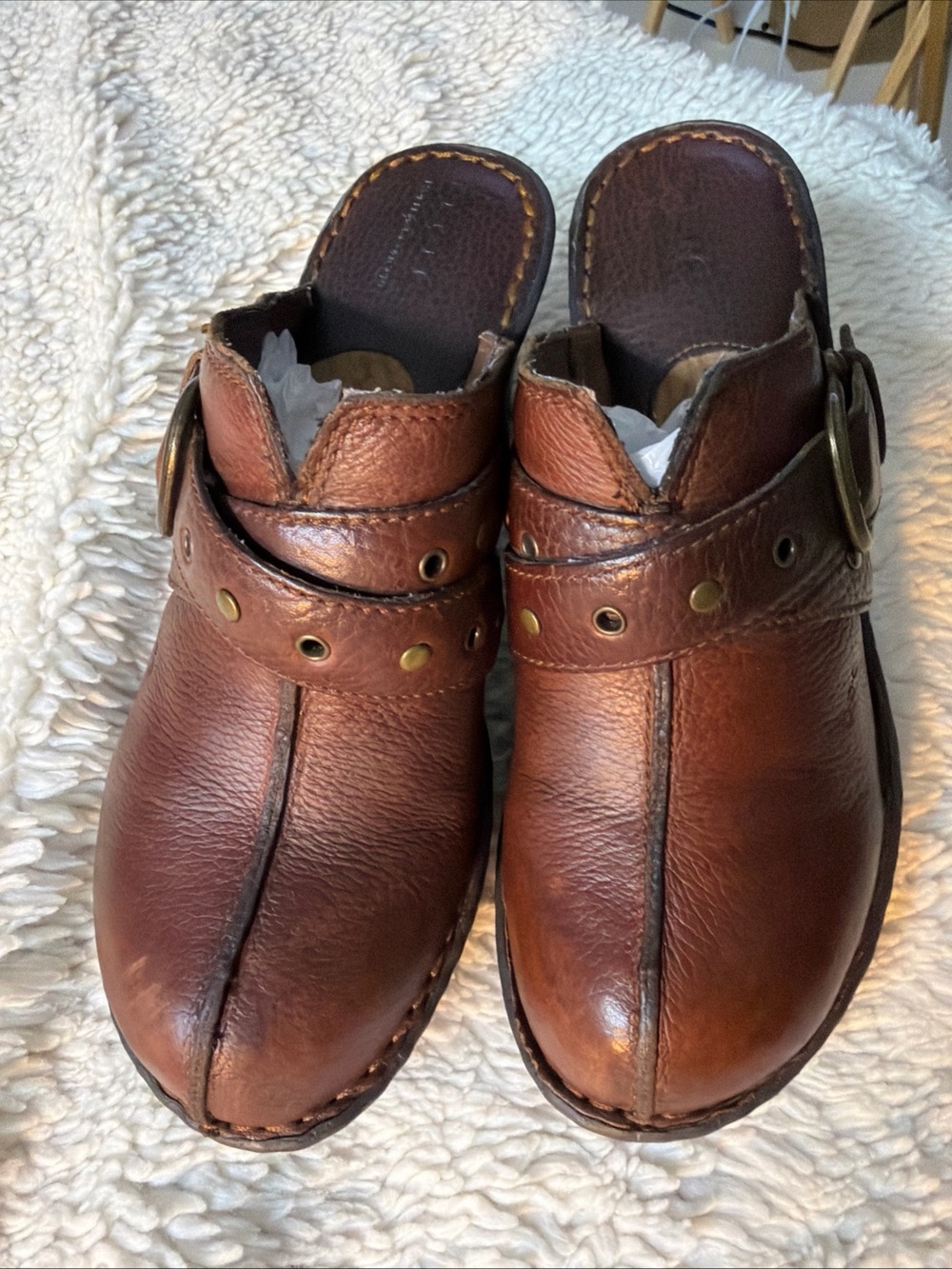 BOC comfort shoes Brown Leather Clog Shoes size 9 - Picture 5 of 13